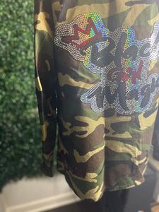 Black Girl Magic Camo Jacket - PREMADE SIZE SMALL