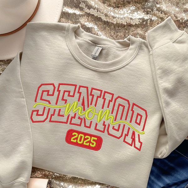 Senior Mom Embroidered Sweatshirt
