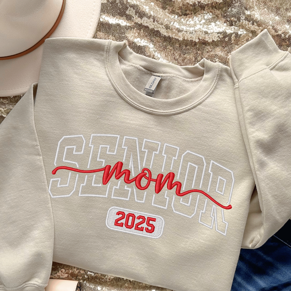 Senior Mom Embroidered Sweatshirt