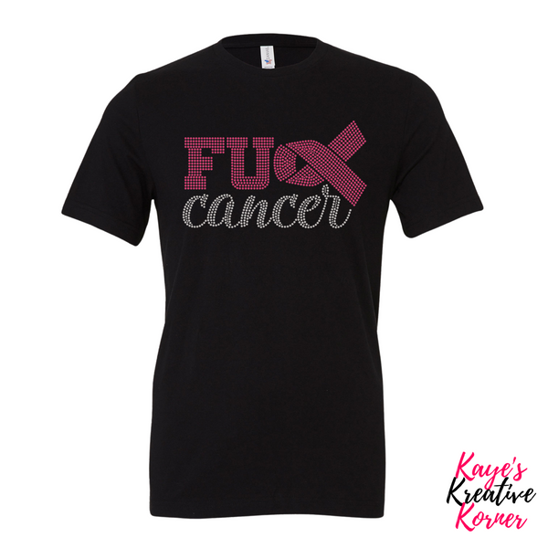 F Cancer Rhinestone Tee