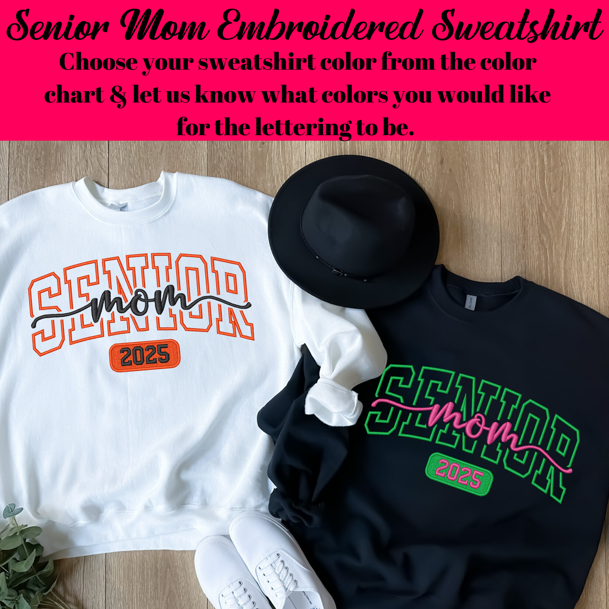 Senior Mom Embroidered Sweatshirt