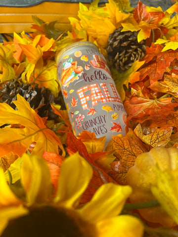 Hello Fall 16 oz. Glass Tumbler