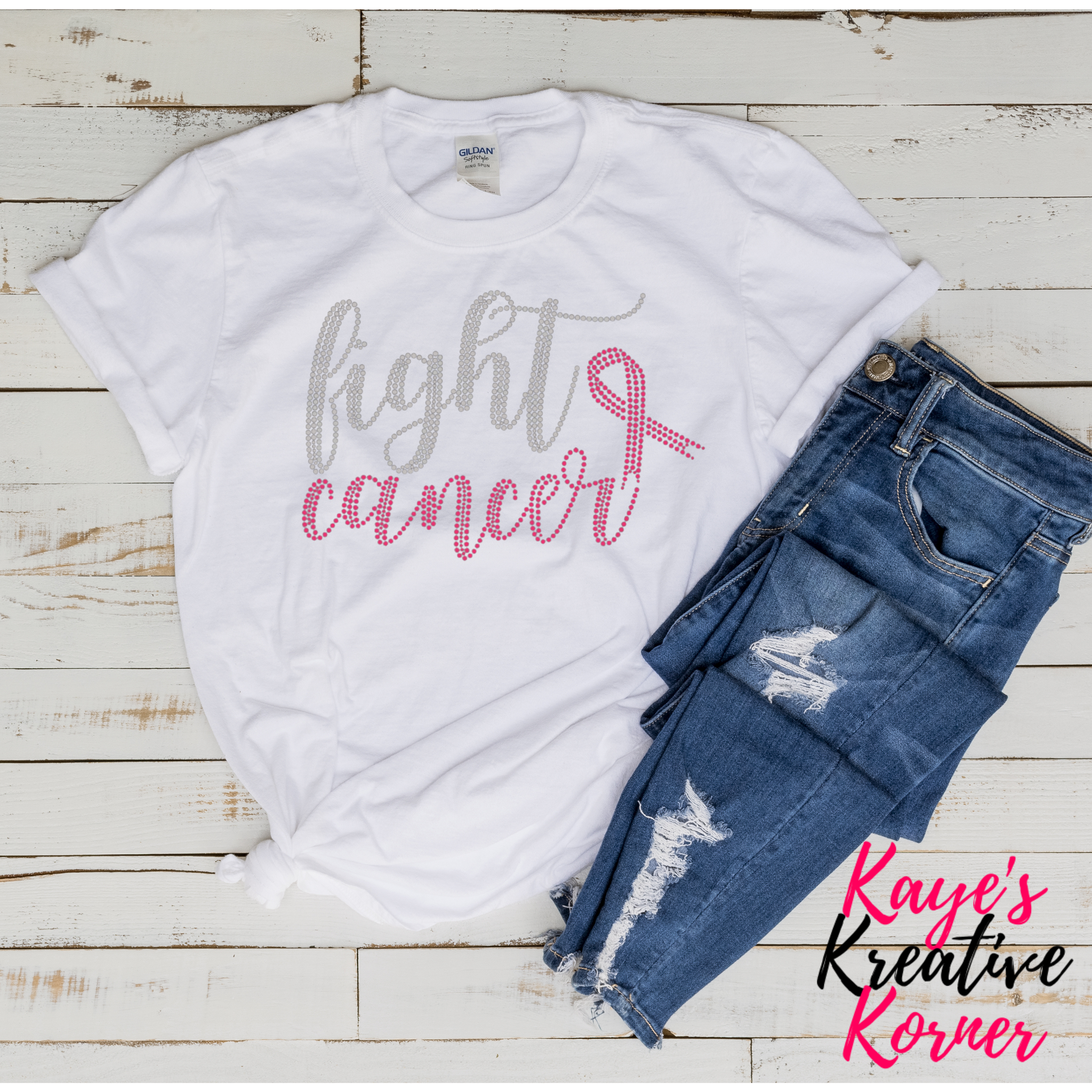 Fight Cancer Rhinestone Tee