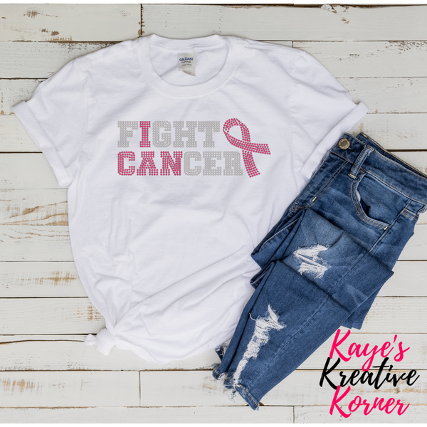 Fight Cancer (I CAN) Rhinestone Tee