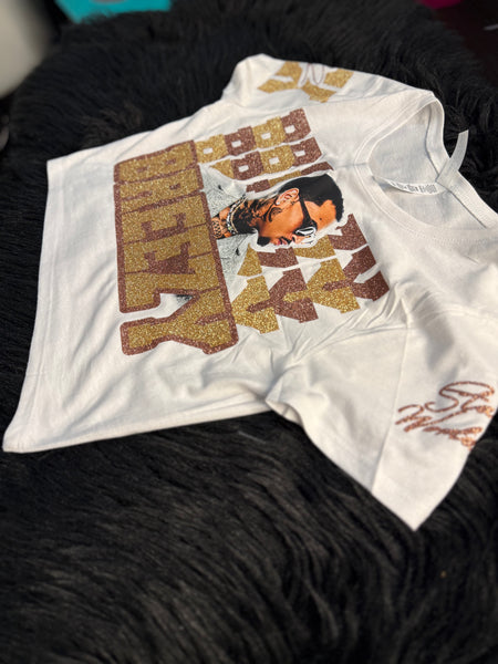 Concert Fitted Crop Top - Repeated Text
