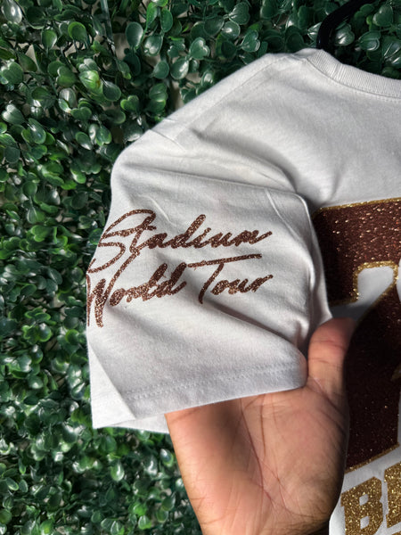 Concert Fitted Crop Top - Repeated Text