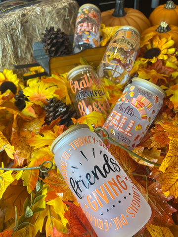 Friendsgiving 16 oz. Glass Tumbler