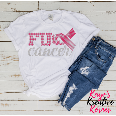 F Cancer Rhinestone Tee