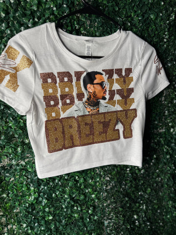Concert Fitted Crop Top - Repeated Text