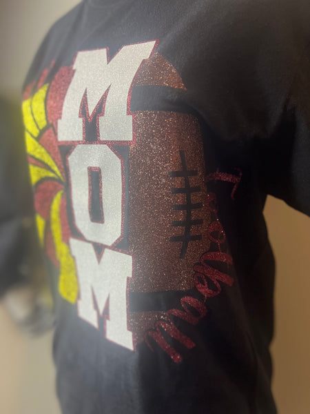 Football Mom Glitter Tee