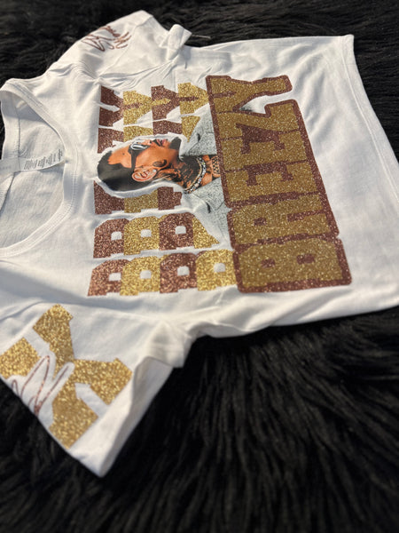 Concert Fitted Crop Top - Repeated Text